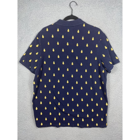 Express Mens Size XL Navy Polo Shirt Pineapple Print - Picture 2 of 14